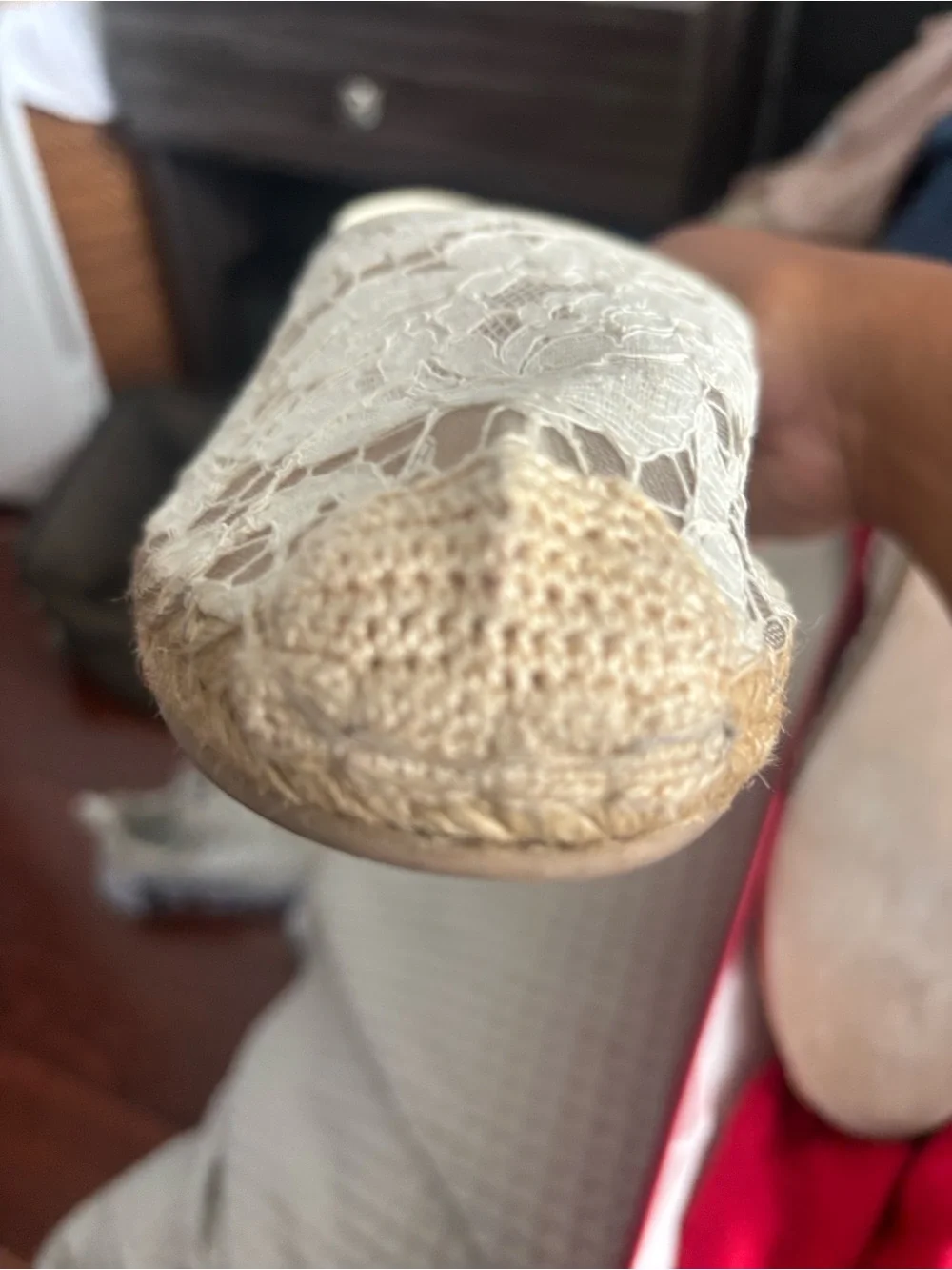 Valentino Ivory Floral Lace Espadrille Flats